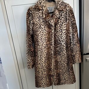 J. Percy for Marvin Richards Animal Print Fur Jacket size M Vintage